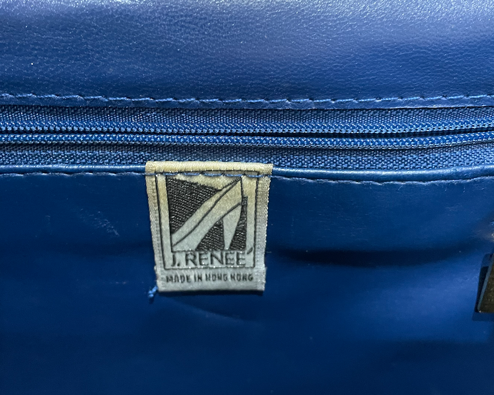 Gifting Vintage J.Renee Handbag Blue Snakeskin Purse