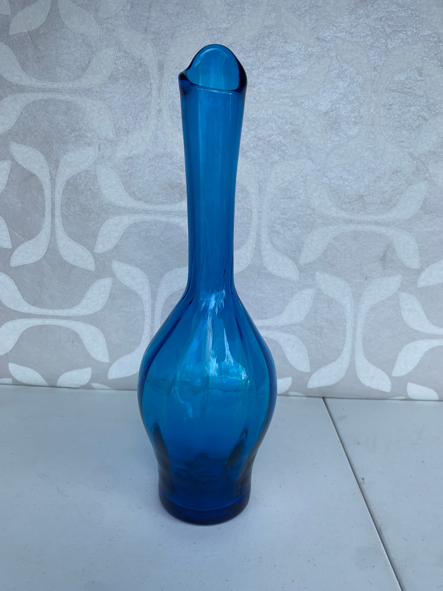Decor Vintage Blenko Vase 64D 11'' Turquoise Honey Vase Bud Vase