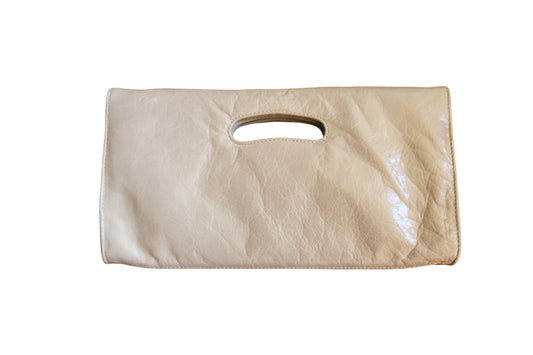 Gifting Estate Handbag Hobo Cream Fold Over Clutch Purse