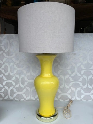 Vintage Lighting  1970's Egg Yellow Porcelain Table Lamp (Shade not included)
