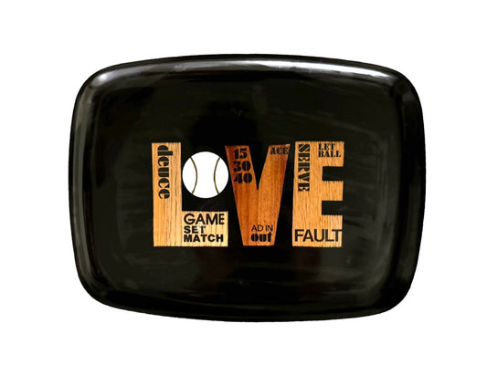 Monterey Couroc Tennis Love Black Resin Tray