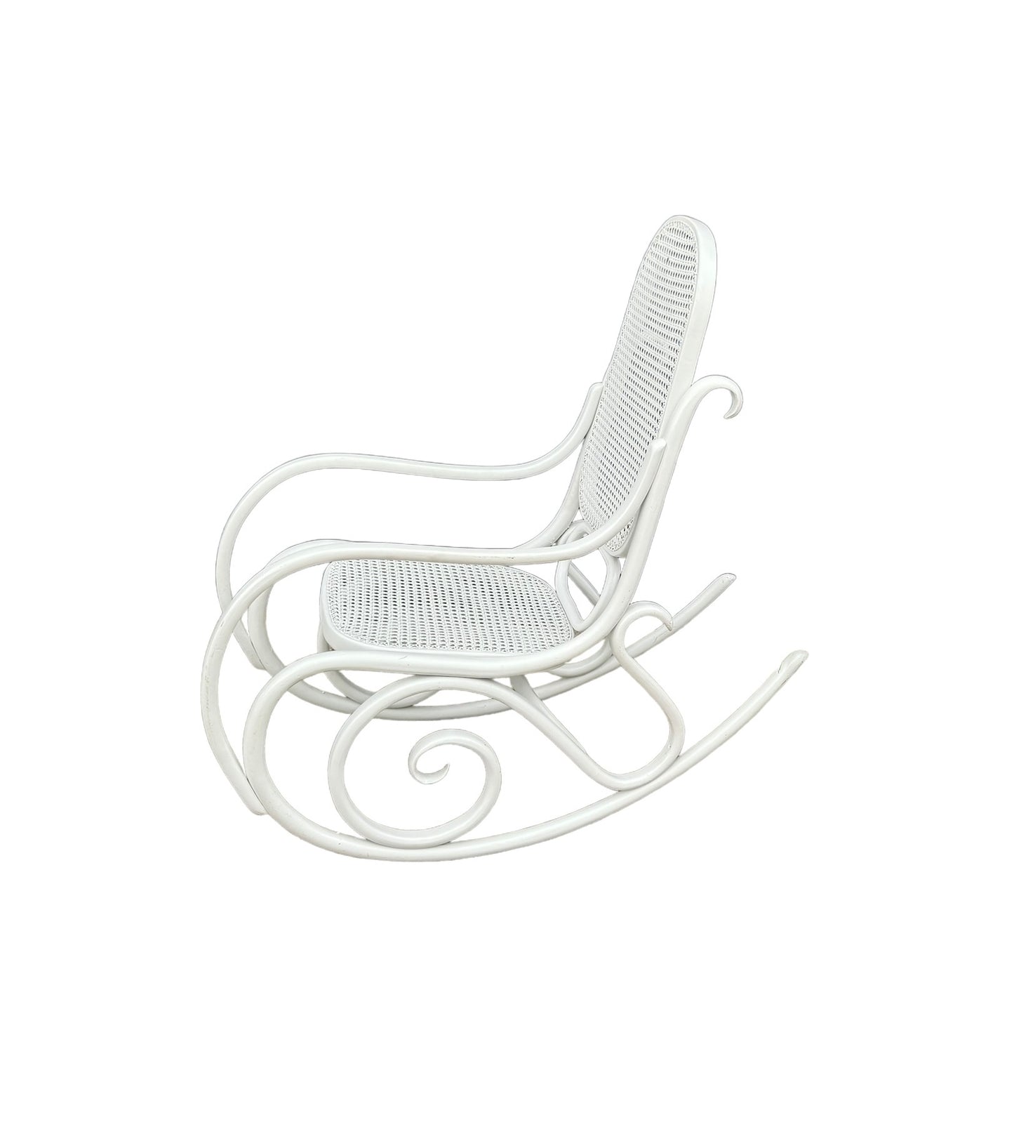Vintage Bentwood Rocking Chair-Blonde painted White