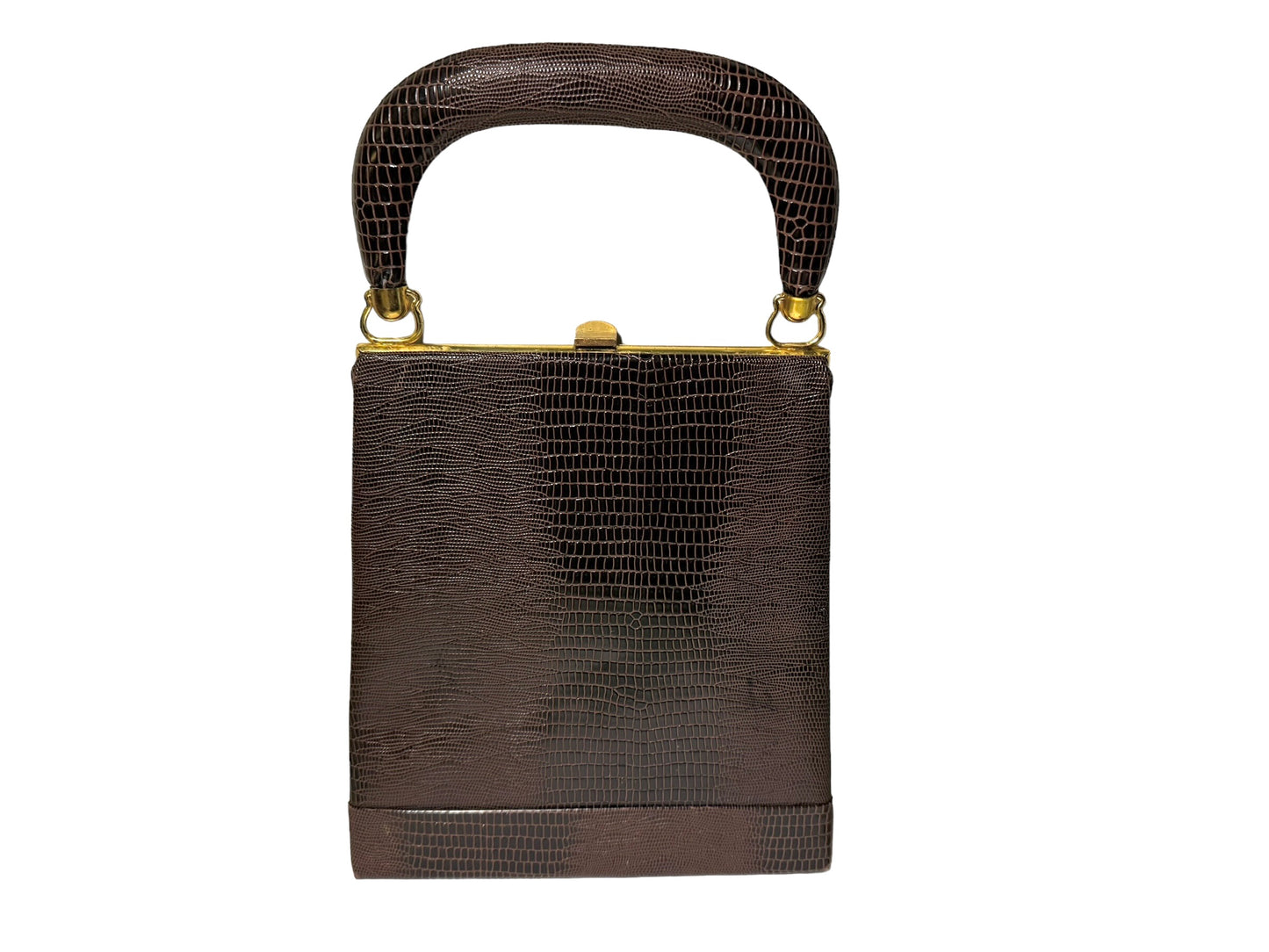 Vintage 1950s Dover Brown Snakeskin Handbag