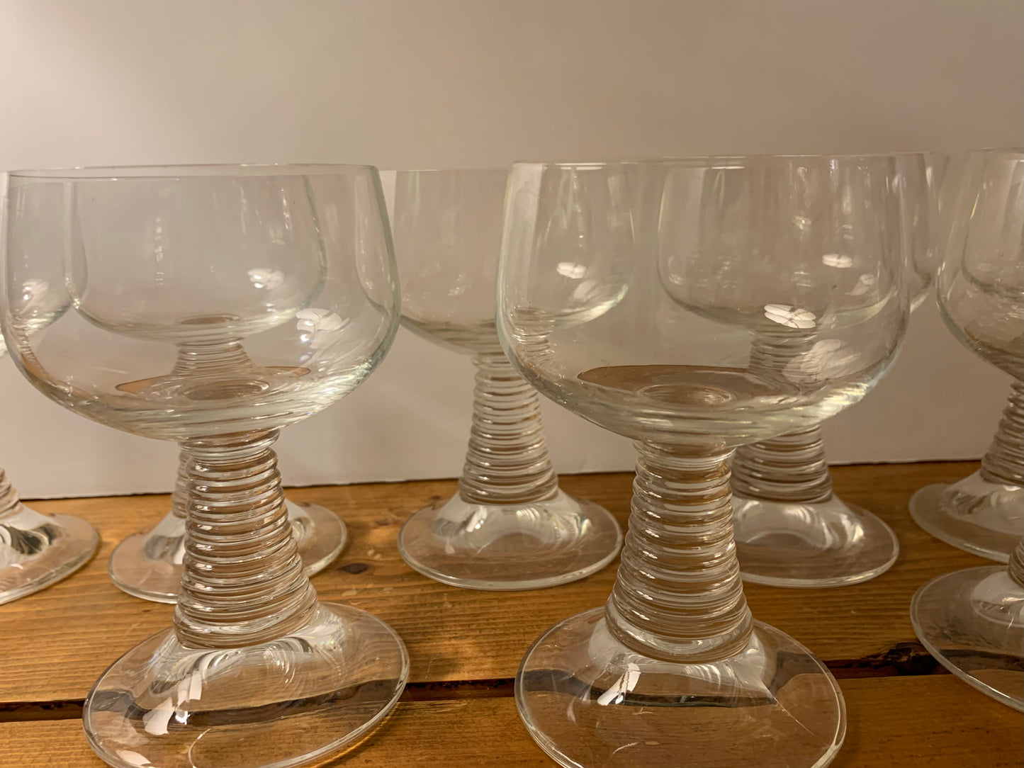 Table Top Vintage Bryce Ringmont Stem Clear Wine Goblets Bar Glasses (Set of 8)