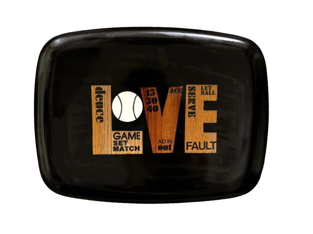 Monterey Couroc Tennis Love Black Resin Tray