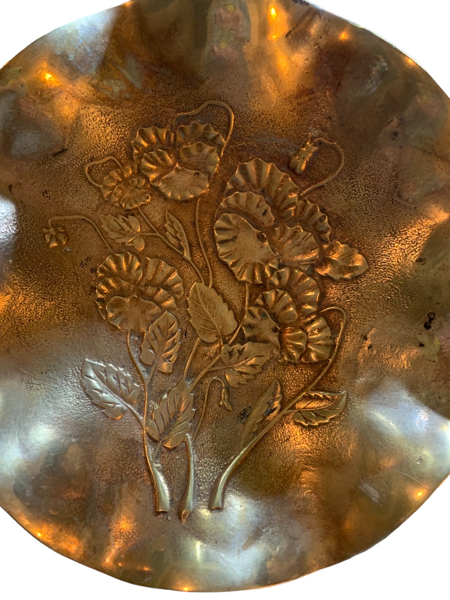 Decor Vintage Brass Floral, Decorative Trinket Dish