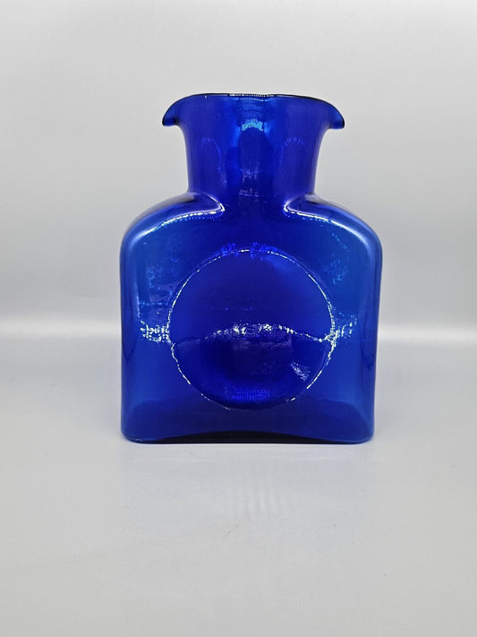 Blenko Double Spout Water Bottle #384 Cobalt Blue