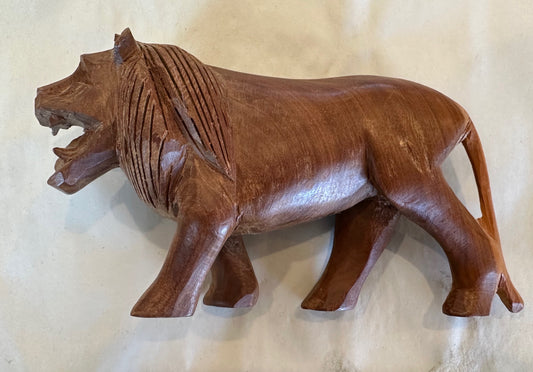 Wooden LionVintage Hand Carved