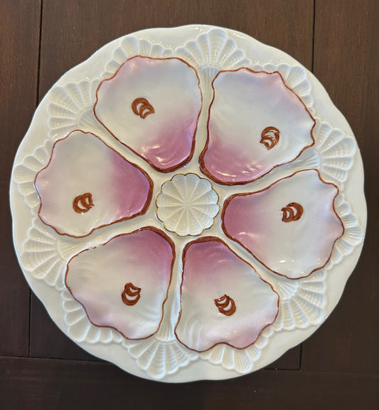 Vintage Collectible Pink Ombré Oyster Plate