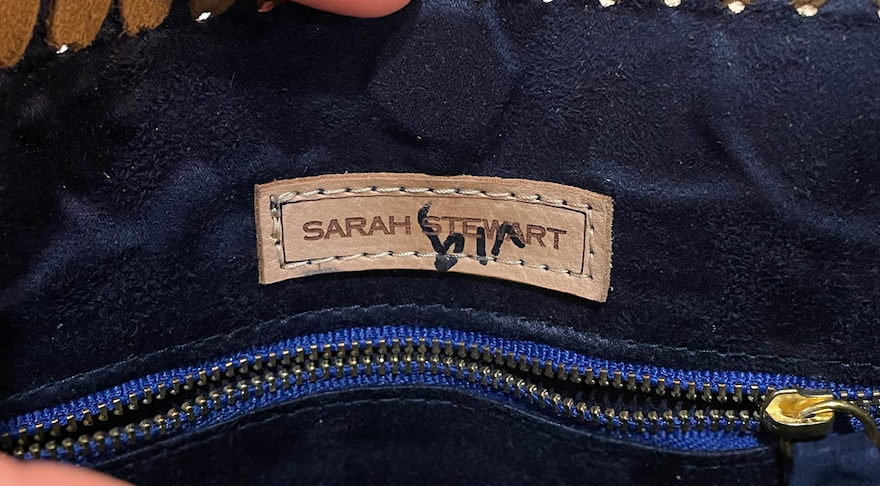 Gifts Vintage Handbag Sarah Stewart Navy Suede Crossbody Purse