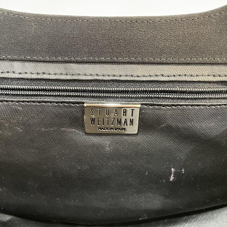 Gifting Vintage Stuart Weitzman Handbag Black Fabric with Rhinestone Clutch Purse